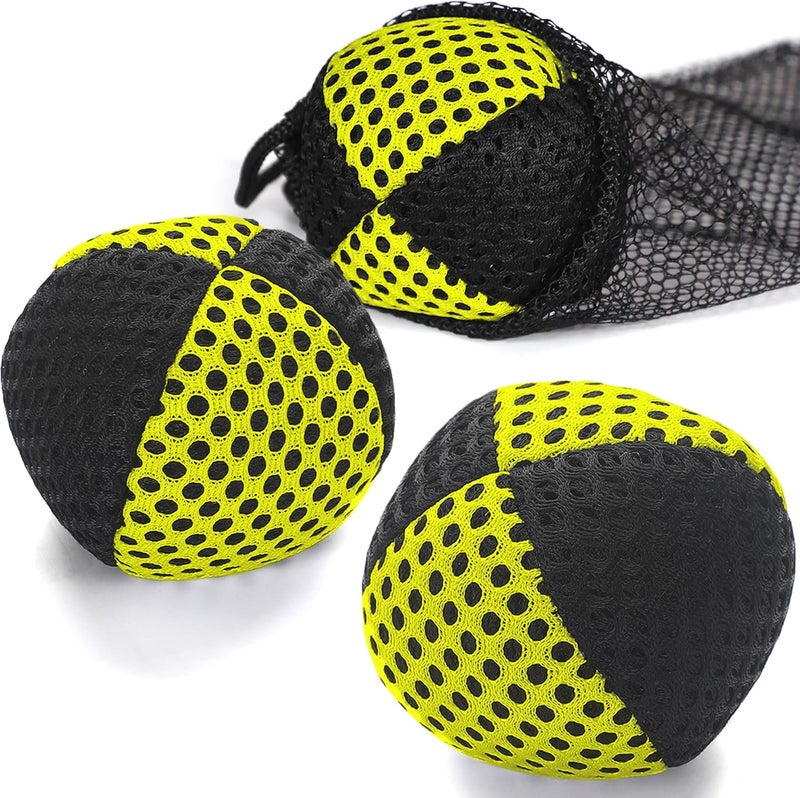 oazoxcx Juggling Balls for Beginners and Professionals Set of 3 Juggling Bean Bags Durable Juggle Ball Kit(Black - Yellow) - Image 1